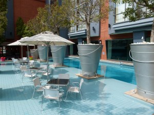 The pool at the Melrose Arch - a little too cool outside for a swim