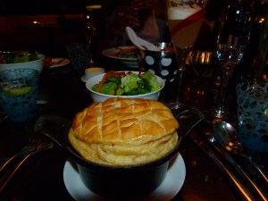 At Reuben's, a new twist on lobster bisque - it's topped with a pastry/pie-like crust